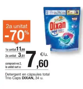 BonpreuEsclat Detergent en càpsules total Trio Caps DIXAN, 34 u. oferta