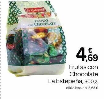 Supermercados El Jamón Frutas Con Chocolate La Estepeña oferta