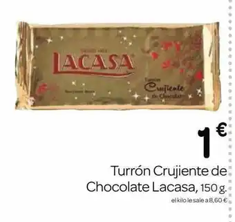 Supermercados El Jamón Turrón Crujiente De Chocolate Lacasa oferta
