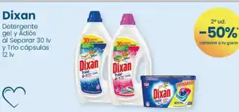 Clarel Dixan Detergente gel y Adiós al Separar 30 lv y Trío cápsulas 12 lv oferta