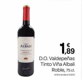 Supermercados El Jamón D.o. Valdepeñas Tinto Viña Albali Roble oferta