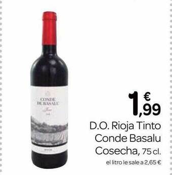 Supermercados El Jamón D.o. Rioja Tinto Conde Basalu Cosecha oferta