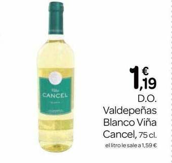 Supermercados El Jamón D.o. Valdepeñas Blanco Viña Cancel oferta