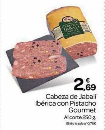 Supermercados El Jamón Cabeza De Jabali Ibérica Con Pistacho Gourmet oferta