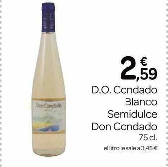 Supermercados El Jamón D.o. Condado Blanco Semidulce Don Condado oferta