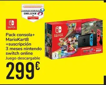 Carrefour Pack Consola + Mariokart8 + Suscripción 3 Meses Nintendo Switch Online oferta