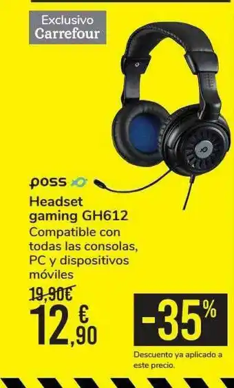Carrefour Poss Headset Gaming Gh612 oferta