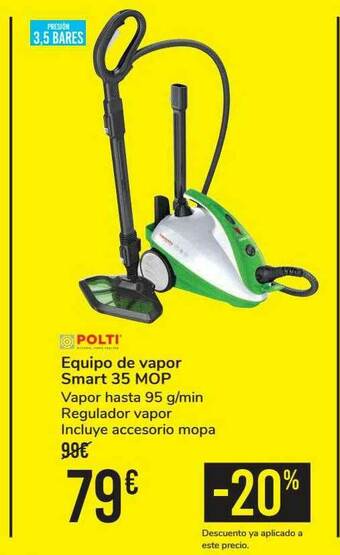 Carrefour Polti Equipo De Vapor Smart 35 Mop oferta