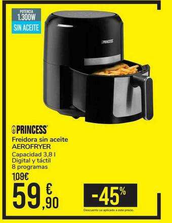 Carrefour Princess Freidora Sin Aceite Aerofryer oferta
