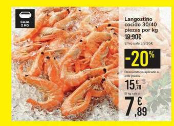 Carrefour Langostino Cocido 30 40 Piezas Por Kg oferta