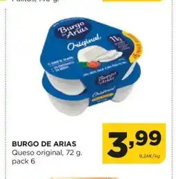 Alimerka BURGO DE ARIAS Queso original, oferta