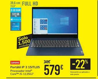 Carrefour Lenovo Portátil Ip 3 15itl05 oferta