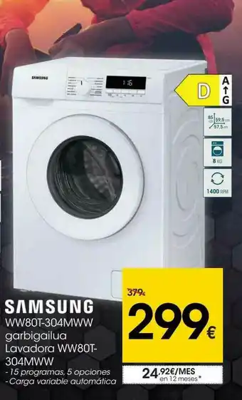 Eroski Samsung Ww80t-304mww Garbigailua Lavadora Ww80t-304mww oferta