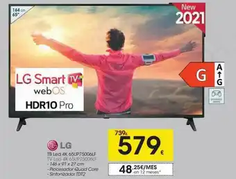 Eroski Lg Tb Led 4k 65up75006lf oferta