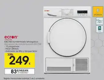 Eroski Ecron Secadora De Condensación Esc700 oferta