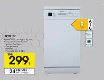 Eroski Infiniton Lavavajillas Diw-4510w oferta