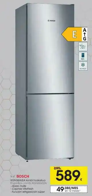 Eroski Bosch Frigorifico Combi Kgn36vlea oferta