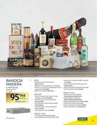 Makro Bandeja Madera 21 Artículos oferta