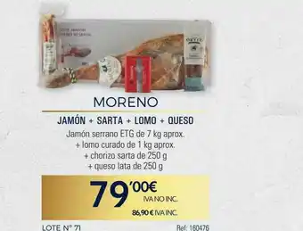 Makro Moreno Jamón + Sarta + Lomo + Queso oferta