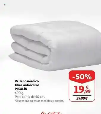 Alcampo Relleno Nórdico Fibra Antiácaros Pikolin oferta