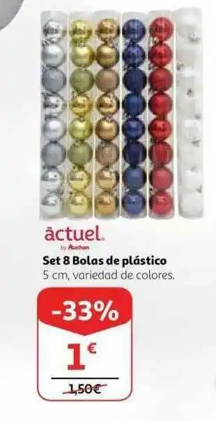 Alcampo Actuel Set 8 Bolas De Plástico oferta