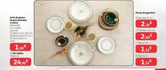 Alcampo Serie De Platos De Gres Pintados A Mano: Set Vajilla Piezas De Aperitivo oferta