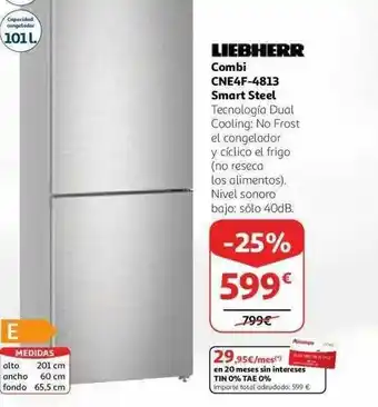 Alcampo Liebherr Combi Cne4f-4813 Smart Steel oferta