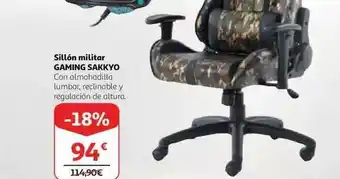 Alcampo Sillón Militar Gaming Sakkyo oferta