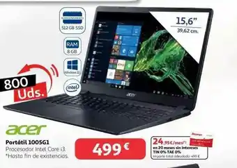 Alcampo Acer Portátil 1005g1 oferta