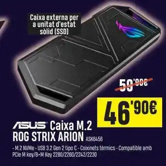 Beep Asus Caixa M.2 Rog Strix Arion oferta