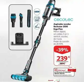 Alcampo Cecotec Aspirador Escoba Rockstar 1500 Ergo Flex oferta