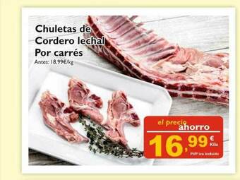 Cash Ecofamilia Chuletas De Cordero Lechal Por Carrés oferta
