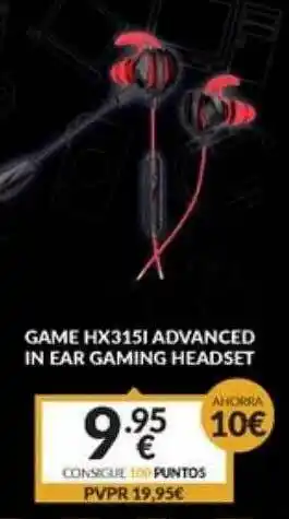 Game Game Hx315i Advanced In Ear Gaming Headset oferta