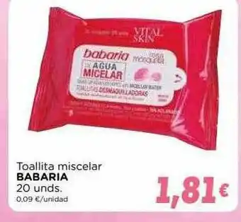 Supermercados Piedra Toallita Miscelar Babaria oferta