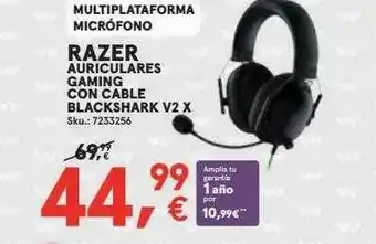 Worten Razer Auriculares Gaming Con Cable Blackshark V2 X oferta