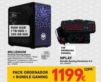 Worten Millenium Desktop Gaming Reksai Nplay Bundle Gaming Dominate 4.0 oferta