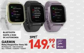 Worten Garmin Reloj Desportivo Venu Sq oferta