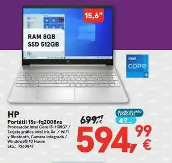 Worten Hp Portátil 15-fq2008ns oferta