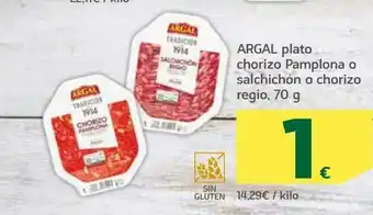 HiperDino Argal Plato Chorizo Pamplona O Salchichón O Chorizo Regio oferta