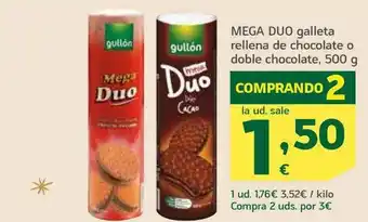 HiperDino Mega Duo Galleta Rellena De Chocolate O Doble Chocolate oferta