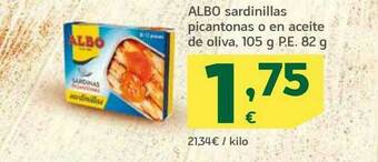 HiperDino Albo Sardinillas Picantonas O En Aceite De Oliva oferta