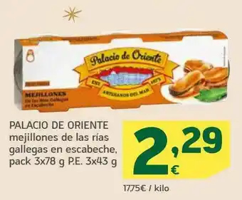 HiperDino Palacio De Oriente Mejillones De Las Rias Gallegas En Escabeche oferta