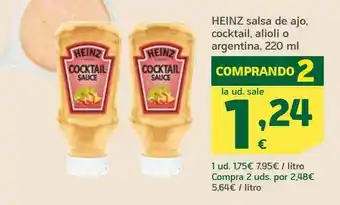 HiperDino Heinz Salsa De Ajo Cocktail Alioli O Argentina oferta