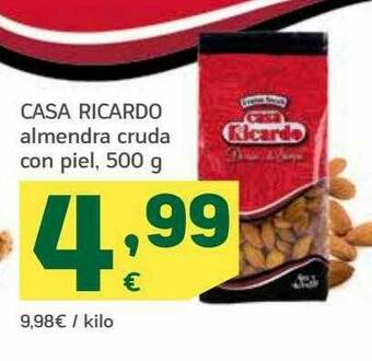 HiperDino Casa Ricardo Almendra Cruda Con Piel oferta