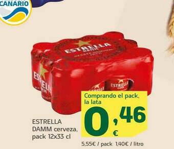 HiperDino Estrella Damm Cerveza oferta