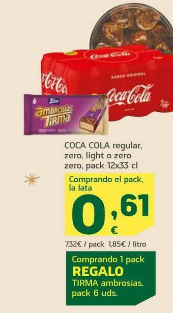 HiperDino Coca Cola Regular Zero Light O Zero Zero oferta