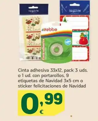 HiperDino Cinta Adhesiva O Con Portarollos O Sticker Felicitaciones De Navidad oferta