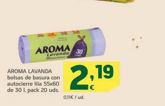 HiperDino Aroma Lavanda Bolsas De Basura Con Autocierre Lila oferta