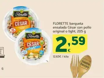 HiperDino Florette Barqueta Ensalada César Con Pollo Original O Light oferta