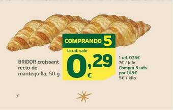 HiperDino Bridor Croissant Recto De Mantequilla oferta